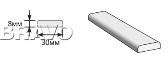 Притворная планка 2000*30*8 Thermo Oak