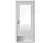 Влагостойкая дверь ПВХ EtaDoor с окном белая одностворчатая с отбойной пластиной