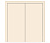 Влагостойкая дверь ПВХ EtaDoor глухая кремовая маятниковая двухстворчатая с алюминиевой кромкой