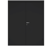 Влагостойкая дверь ПВХ EtaDoor глухая черная двухстворчатая с ПВХ кромкой